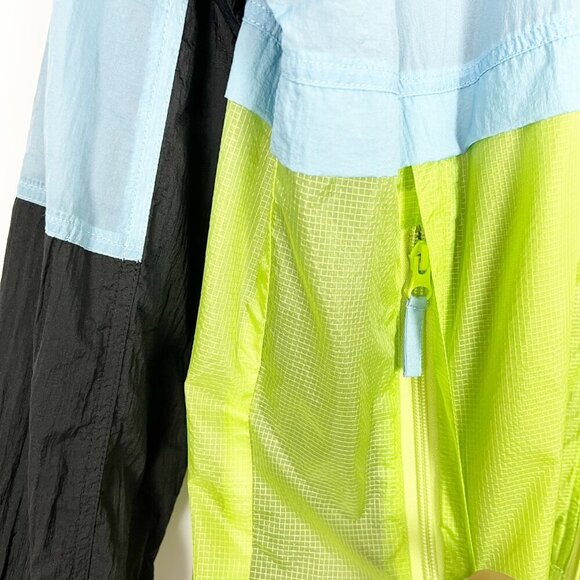 NWT Opening Ceremony Jacket Mens L Blue Green Black Colorblock Nylon Windbreaker - Picture 4 of 15
